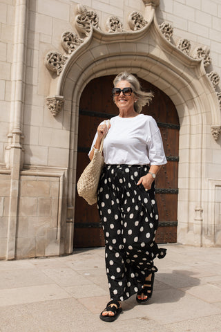 REY DOT TROUSERS BLACK / WHITE