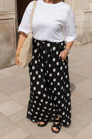 REY DOT TROUSERS BLACK / WHITE