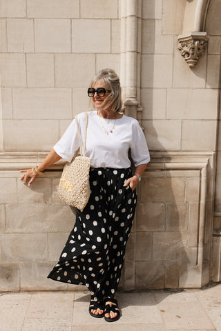 REY DOT TROUSERS BLACK / WHITE