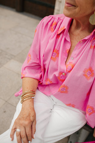 JENNY FLOWER BLOUSE PINK