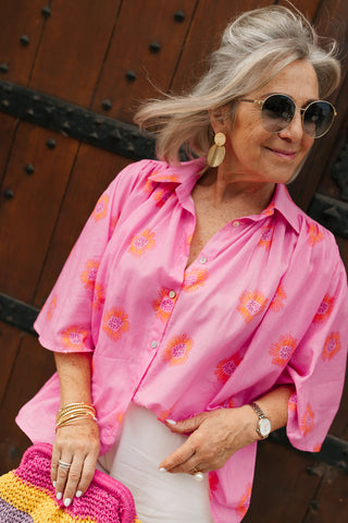 JENNY FLOWER BLOUSE PINK