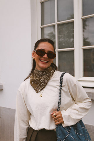 INEZ BANDANA SCARF KHAKI