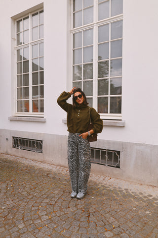 BLAKE LEOPARD JEANS KHAKI