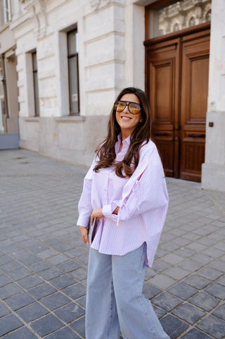 NORA BLOUSE PINK / BLUE