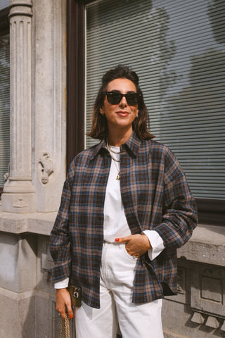 COCO SHIRT CHECKERED BROWN/NAVY