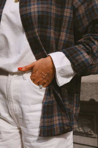 COCO SHIRT CHECKERED BROWN/NAVY