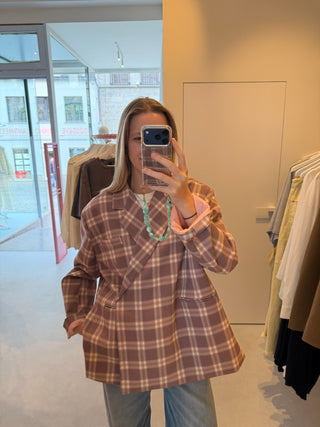 ELLIE BLAZER CHECKERED GREY/PINK