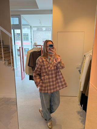 ELLIE BLAZER CHECKERED GREY/PINK