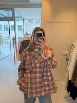 ELLIE BLAZER CHECKERED GREY/PINK