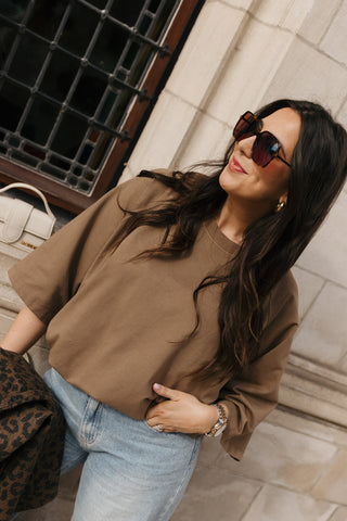 JAXIE OVERSIZED T-SHIRT BROWN