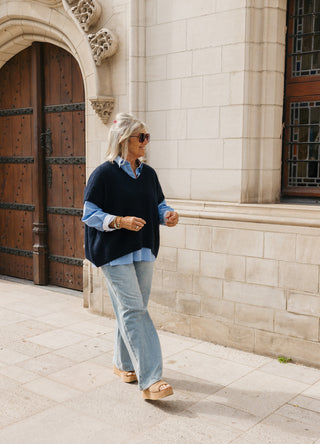 POPPY BLOUSE BLUE/WHITE