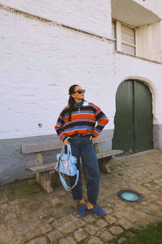 BLAIR STRIPED POLO RED/NAVY/BLUE