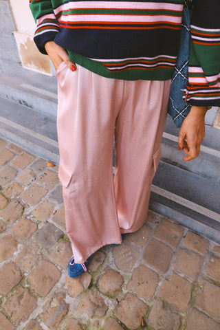 PREORDER - POPY SATIN TROUSERS PINK
