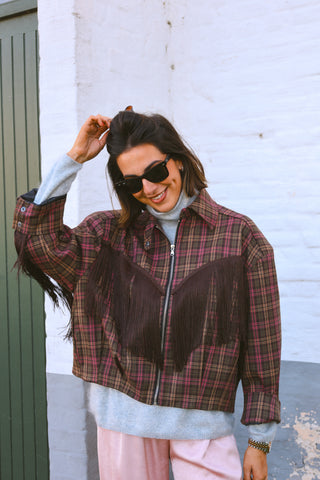 KENDALL FRINGE BOMBER JACKET