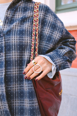 PREORDER - HAZEL CHECKED GLITTER SHIRT
