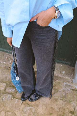 MILLIE FRINGE JEANS BLACK