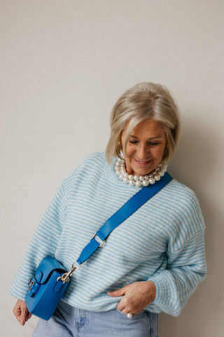 BEAU KNIT STRIPES BLUE / WHITE