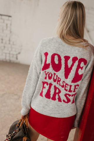 LOVE YOURSELF SWEATER GREY