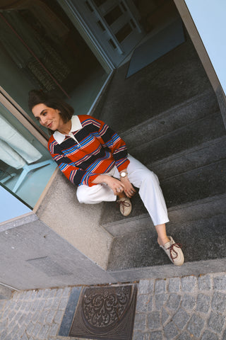BLAIR STRIPED POLO RED/NAVY/BLUE