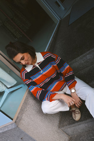 BLAIR STRIPED POLO RED/NAVY/BLUE