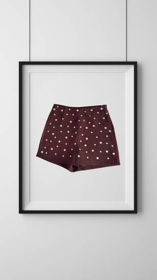 KELLY SKORT BROWN STUDS