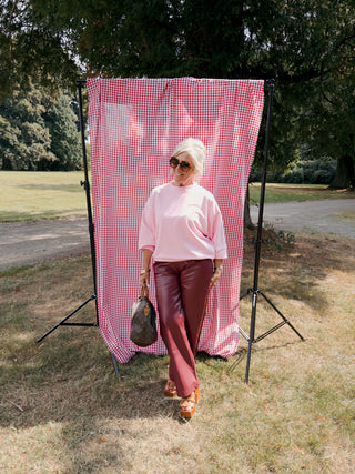 LEO LEATHER TROUSERS BURGUNDY