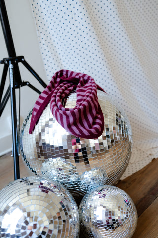 JENNA KNIT BANDANA BURGUNDY/PINK