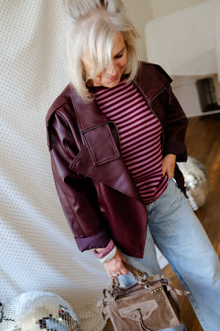 REMY LEATHER JACKET BURGUNDY