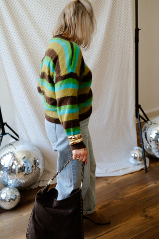 EDDY KNIT STRIPES BROWN/GREEN/BLUE