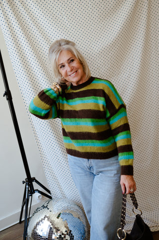 EDDY KNIT STRIPES BROWN/GREEN/BLUE