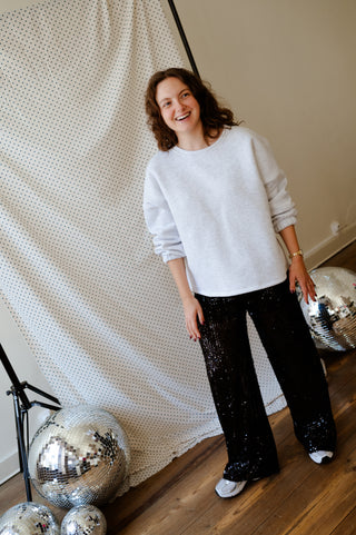 CAMILA SEQUIN TROUSERS BLACK