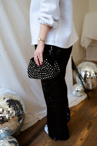CAMILA SEQUIN TROUSERS BLACK