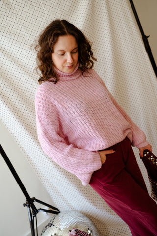 FRAN TURTLENECK KNIT PINK