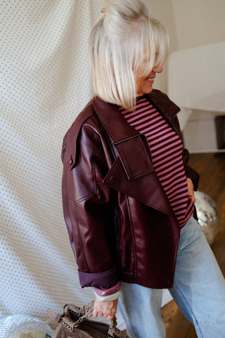 REMY LEATHER JACKET BURGUNDY