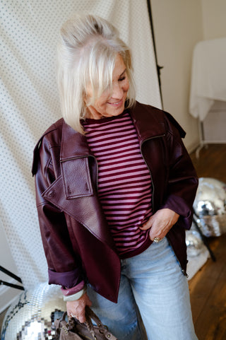 REMY LEATHER JACKET BURGUNDY