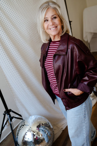 REMY LEATHER JACKET BURGUNDY