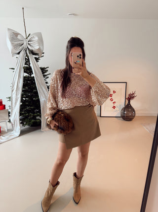 JAMIE SEQUIN BLOUSE GOLD