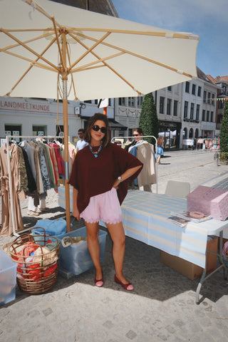 FLORA T-SHIRT BORDEAUX