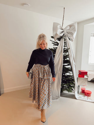 JUDY MAXI SKIRT CHECKERED BLUE