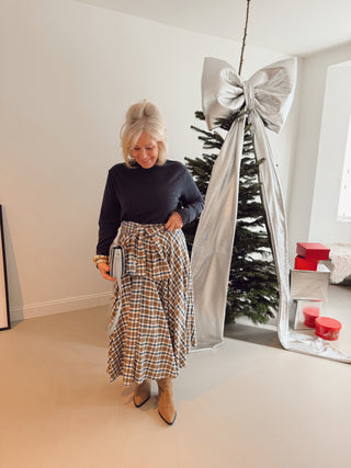 JUDY MAXI SKIRT CHECKERED BLUE