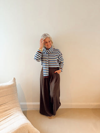 HEATH SWEATER STRIPES BLUE/YELLOW