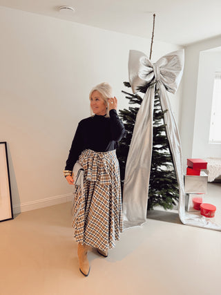 JUDY MAXI SKIRT CHECKERED BLUE