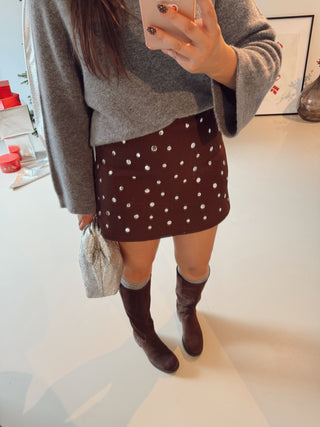 KELLY SKORT BROWN STUDS
