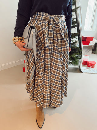 JUDY MAXI SKIRT CHECKERED BLUE