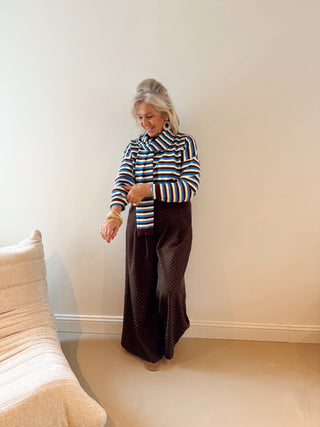 HEATH SWEATER STRIPES BLUE/YELLOW