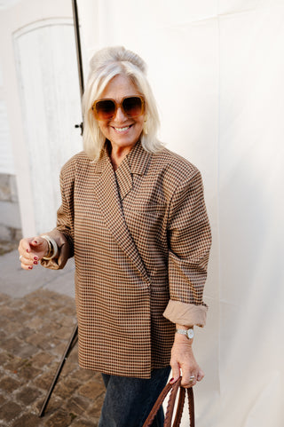 ELLIE BLAZER CHECKERED BROWN