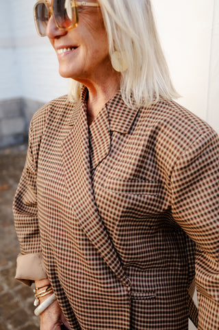 ELLIE BLAZER CHECKERED BROWN