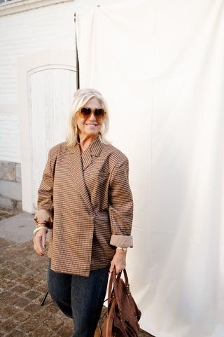 ELLIE BLAZER CHECKERED BROWN