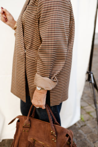 ELLIE BLAZER CHECKERED BROWN