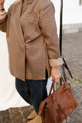 ELLIE BLAZER CHECKERED BROWN